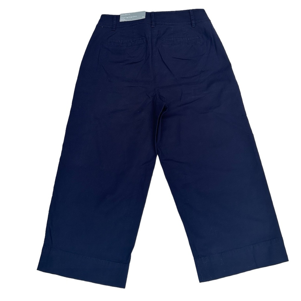 TABLOTS Navy Wide Leg Crop Chino Pants - Picture 4 of 6